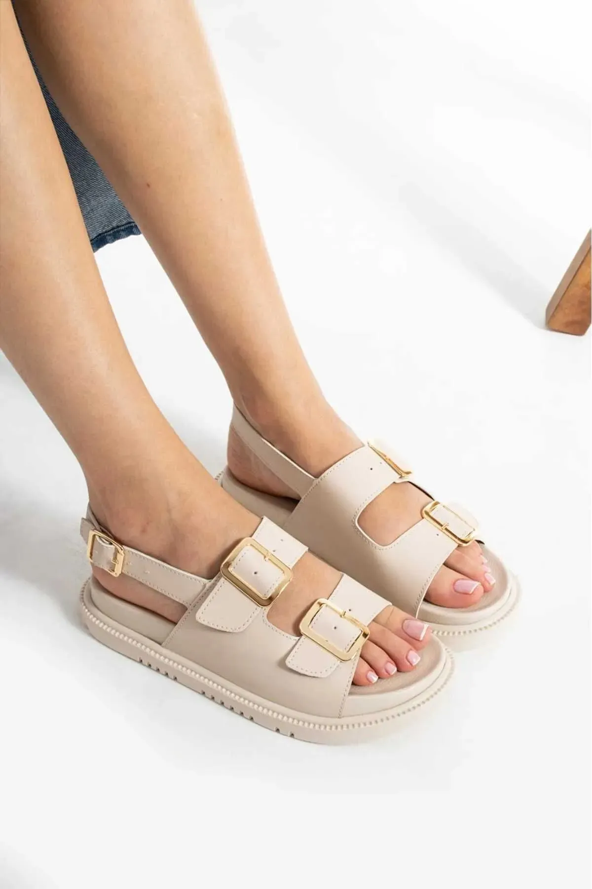 Orthopedic Beige Women Comfort Sandal