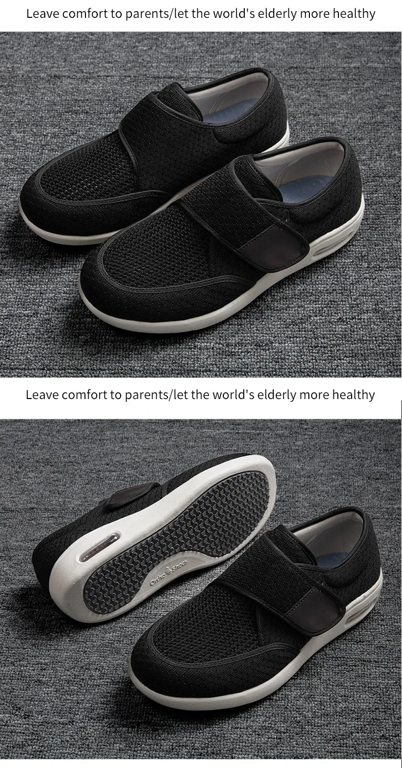 Parents Mesh Velcroed Plantar Fasciitis Edema Arthritis Gout Hallux Valgus Swollen Feet Big Toe Ortho Diabetic Elderly Shoes Men