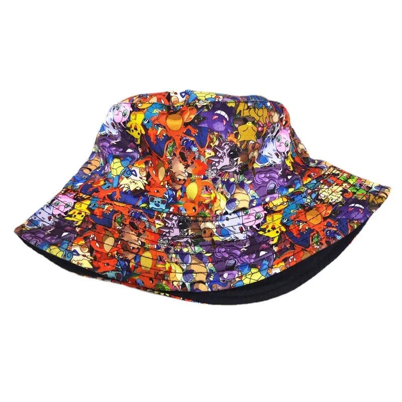 Pikachu Bucket Hat Anime Panama Summer Sun Hat Cute Bucket Fisherman Beach Outdoor Hat Cap for Adult Birthday Gifts