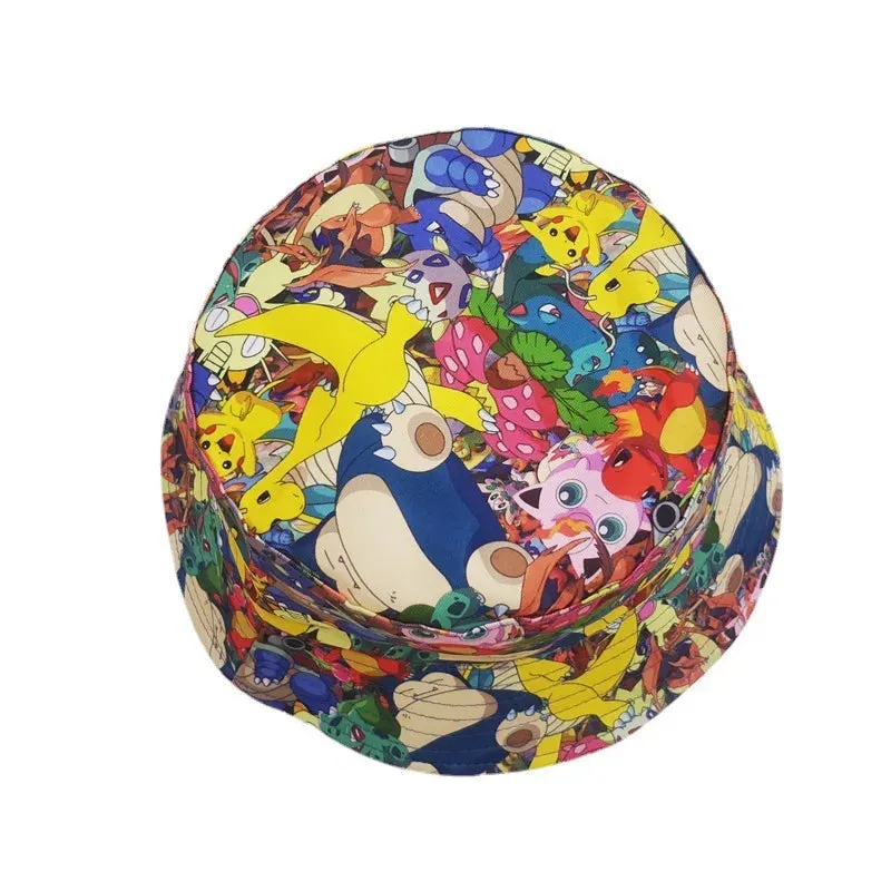 Pikachu Bucket Hat Anime Panama Summer Sun Hat Cute Bucket Fisherman Beach Outdoor Hat Cap for Adult Birthday Gifts