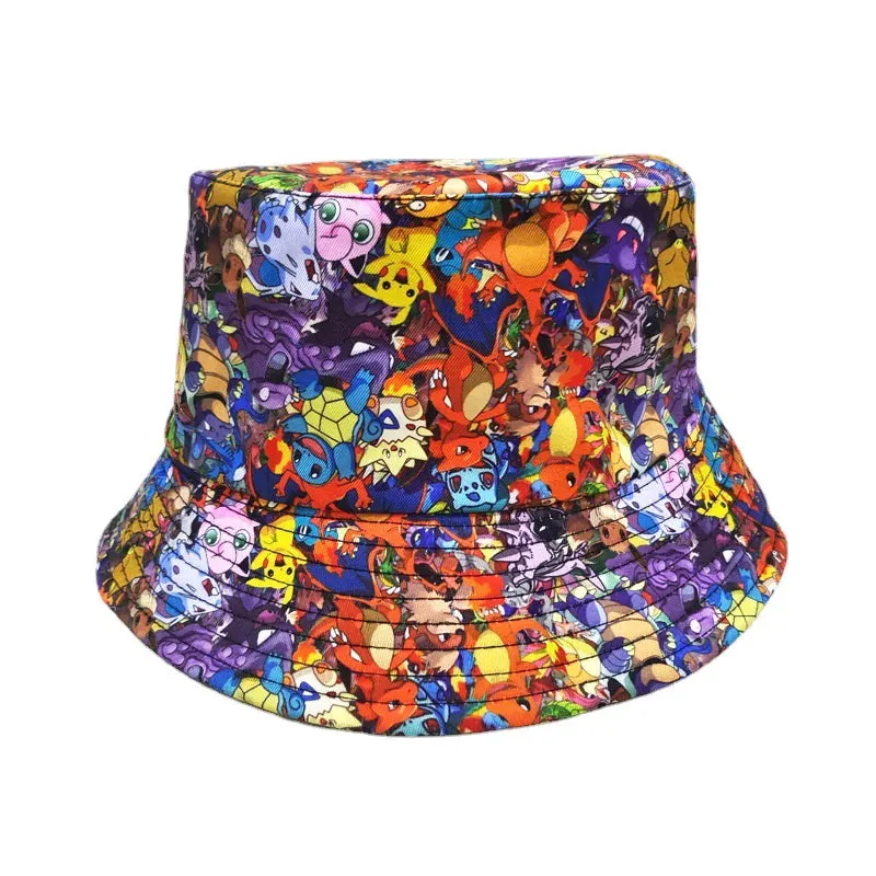 Pikachu Bucket Hat Anime Panama Summer Sun Hat Cute Bucket Fisherman Beach Outdoor Hat Cap for Adult Birthday Gifts