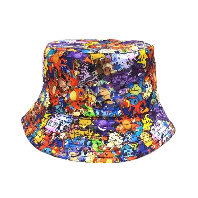 Pikachu Bucket Hat Anime Panama Summer Sun Hat Cute Bucket Fisherman Beach Outdoor Hat Cap for Adult Birthday Gifts