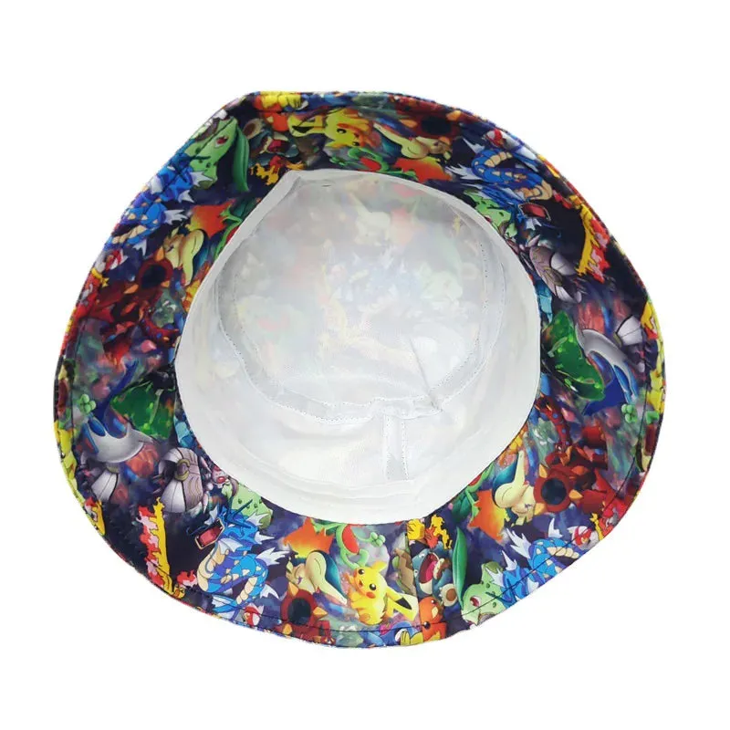 Pikachu Bucket Hat Anime Panama Summer Sun Hat Cute Bucket Fisherman Beach Outdoor Hat Cap for Adult Birthday Gifts