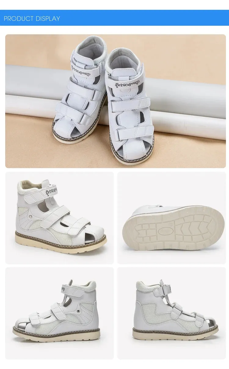 Princepard Orthopedic Leather Shoes for Children 2020 Summer Toddler Kids Girls Sandals Non-Slip Amortizing Sole and Thomas Heel
