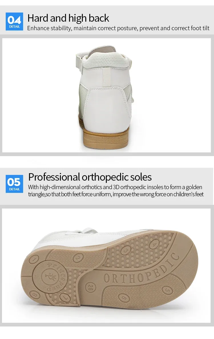 Princepard Orthopedic Leather Shoes for Children 2020 Summer Toddler Kids Girls Sandals Non-Slip Amortizing Sole and Thomas Heel