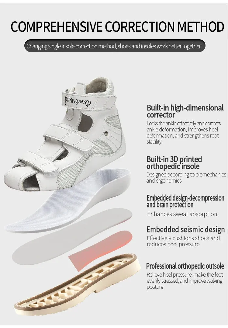 Princepard Orthopedic Leather Shoes for Children 2020 Summer Toddler Kids Girls Sandals Non-Slip Amortizing Sole and Thomas Heel