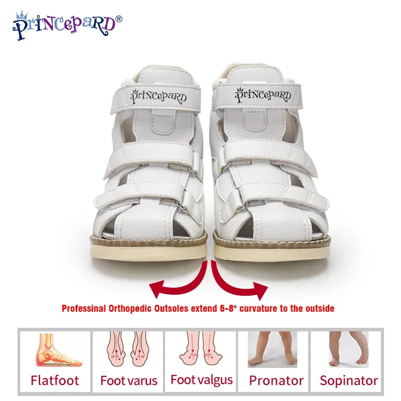 Princepard Orthopedic Leather Shoes for Children 2020 Summer Toddler Kids Girls Sandals Non-Slip Amortizing Sole and Thomas Heel