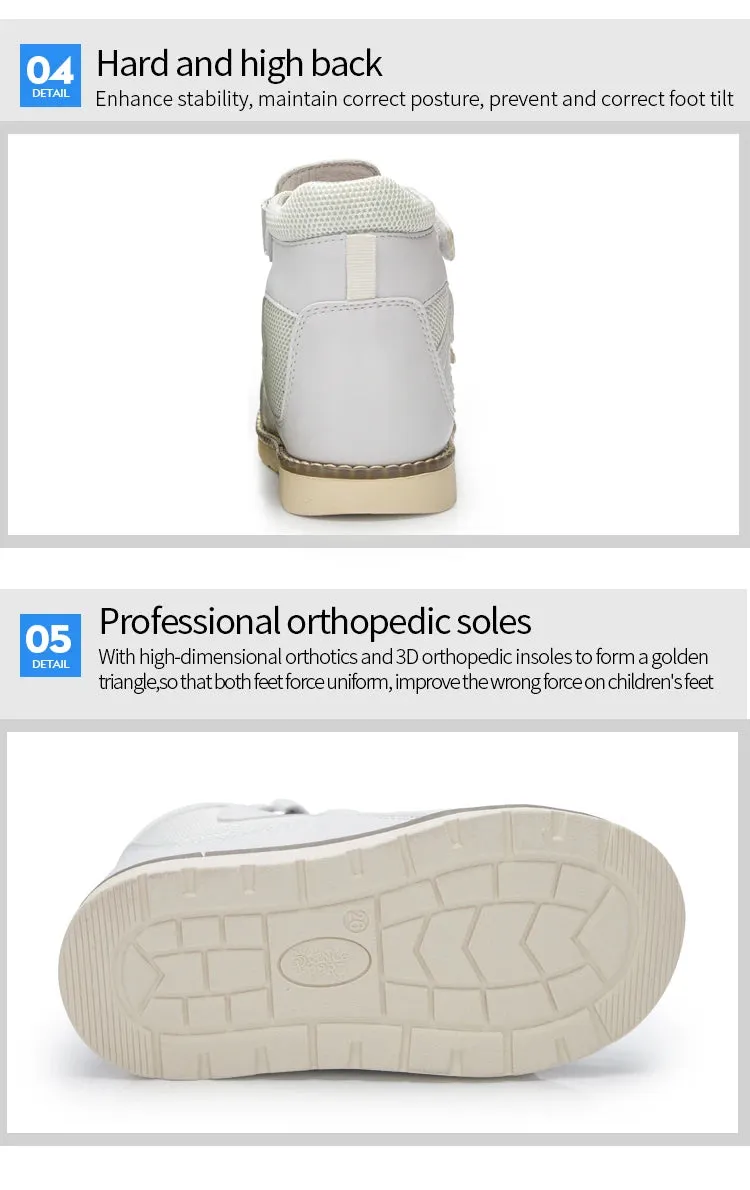 Princepard Orthopedic Leather Shoes for Children 2020 Summer Toddler Kids Girls Sandals Non-Slip Amortizing Sole and Thomas Heel