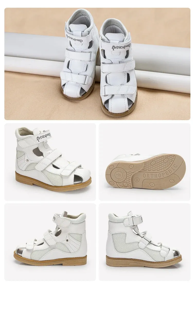 Princepard Orthopedic Leather Shoes for Children 2020 Summer Toddler Kids Girls Sandals Non-Slip Amortizing Sole and Thomas Heel