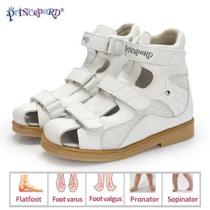 Princepard Orthopedic Leather Shoes for Children 2020 Summer Toddler Kids Girls Sandals Non-Slip Amortizing Sole and Thomas Heel