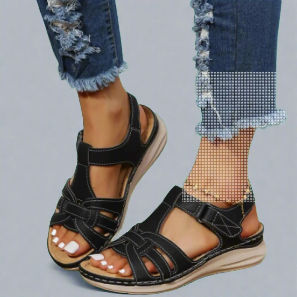 Queniva | Artisan-Made Orthopedic Comfort Sandals Crafted from Vintage Leather