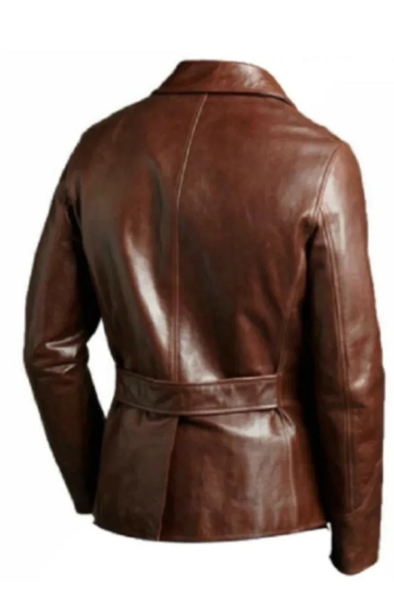 Slim Fit Real Leather Men's Biker Coat