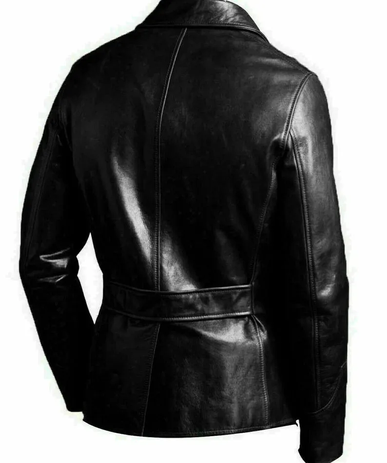 Slim Fit Real Leather Men's Biker Coat