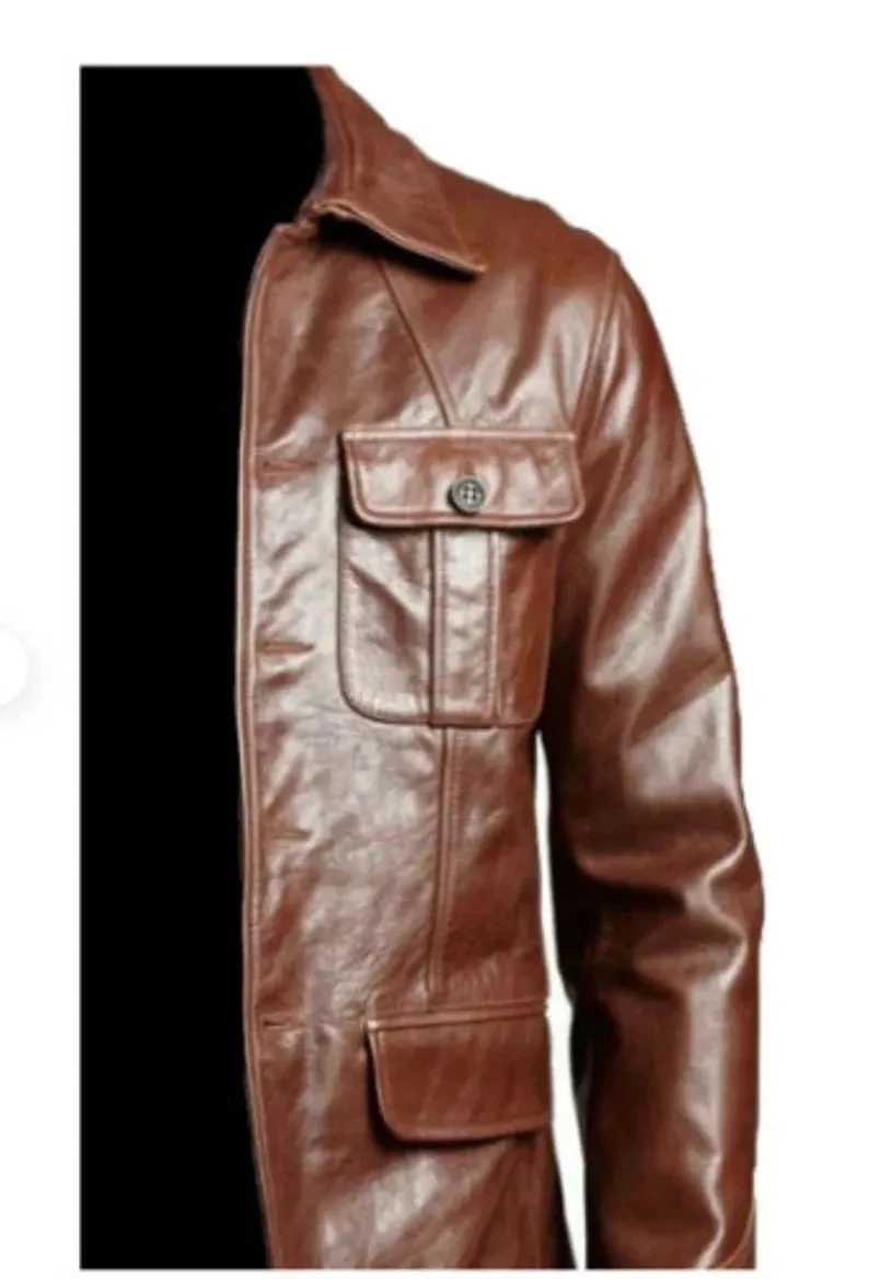 Slim Fit Real Leather Men's Biker Coat