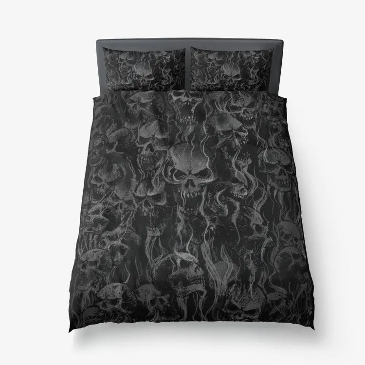 Smoke Skull Dark Version 3 Piece Microfiber Duvet Set