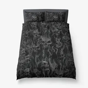 Smoke Skull Dark Version 3 Piece Microfiber Duvet Set