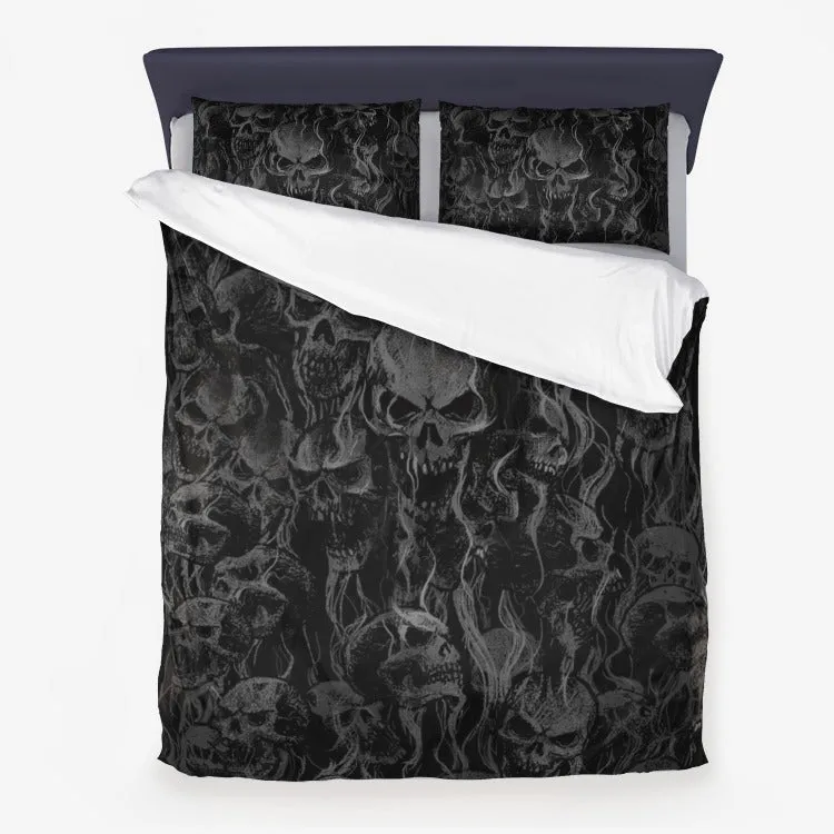 Smoke Skull Dark Version 3 Piece Microfiber Duvet Set