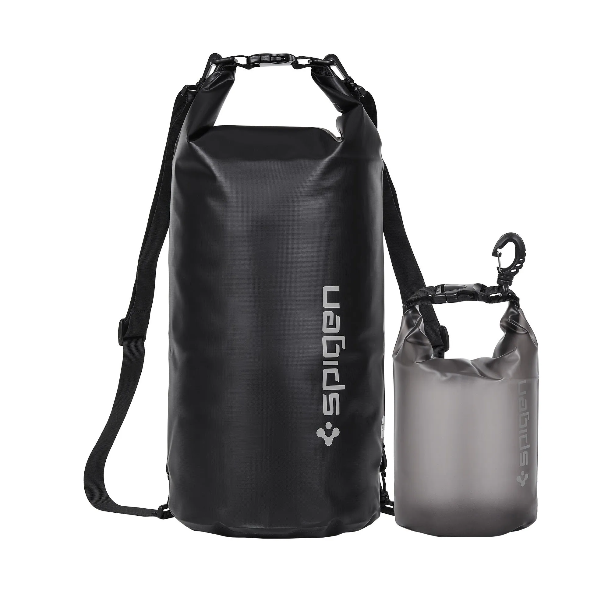 Spigen - (2-piece set) 22L Aqua Shield Waterproof Dry Bag Waterproof Bag Pouch Pack Sack Swim Bag - Black