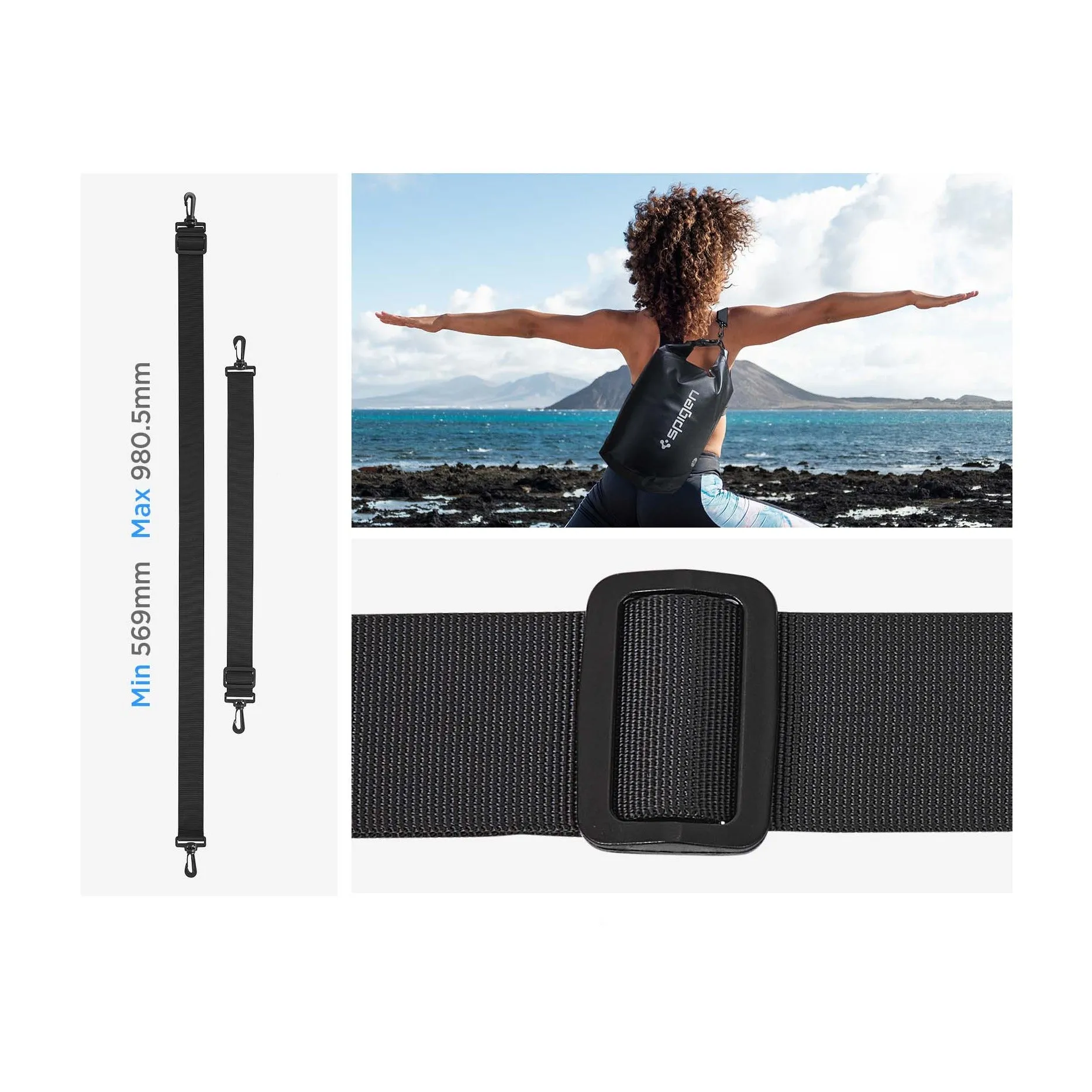Spigen - (2-piece set) 22L Aqua Shield Waterproof Dry Bag Waterproof Bag Pouch Pack Sack Swim Bag - Black
