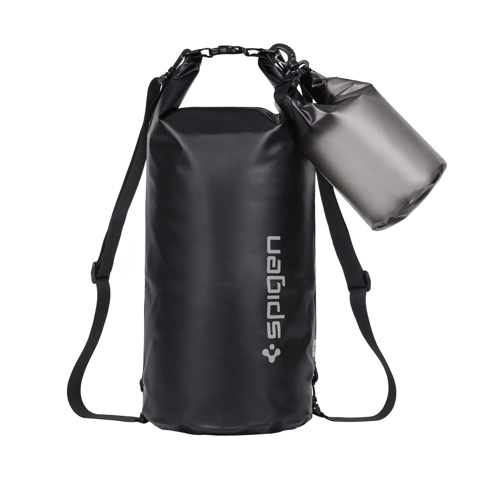 Spigen - (2-piece set) 22L Aqua Shield Waterproof Dry Bag Waterproof Bag Pouch Pack Sack Swim Bag - Black