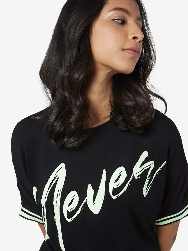 Studiofit Black Dolman Sleeved T-Shirt