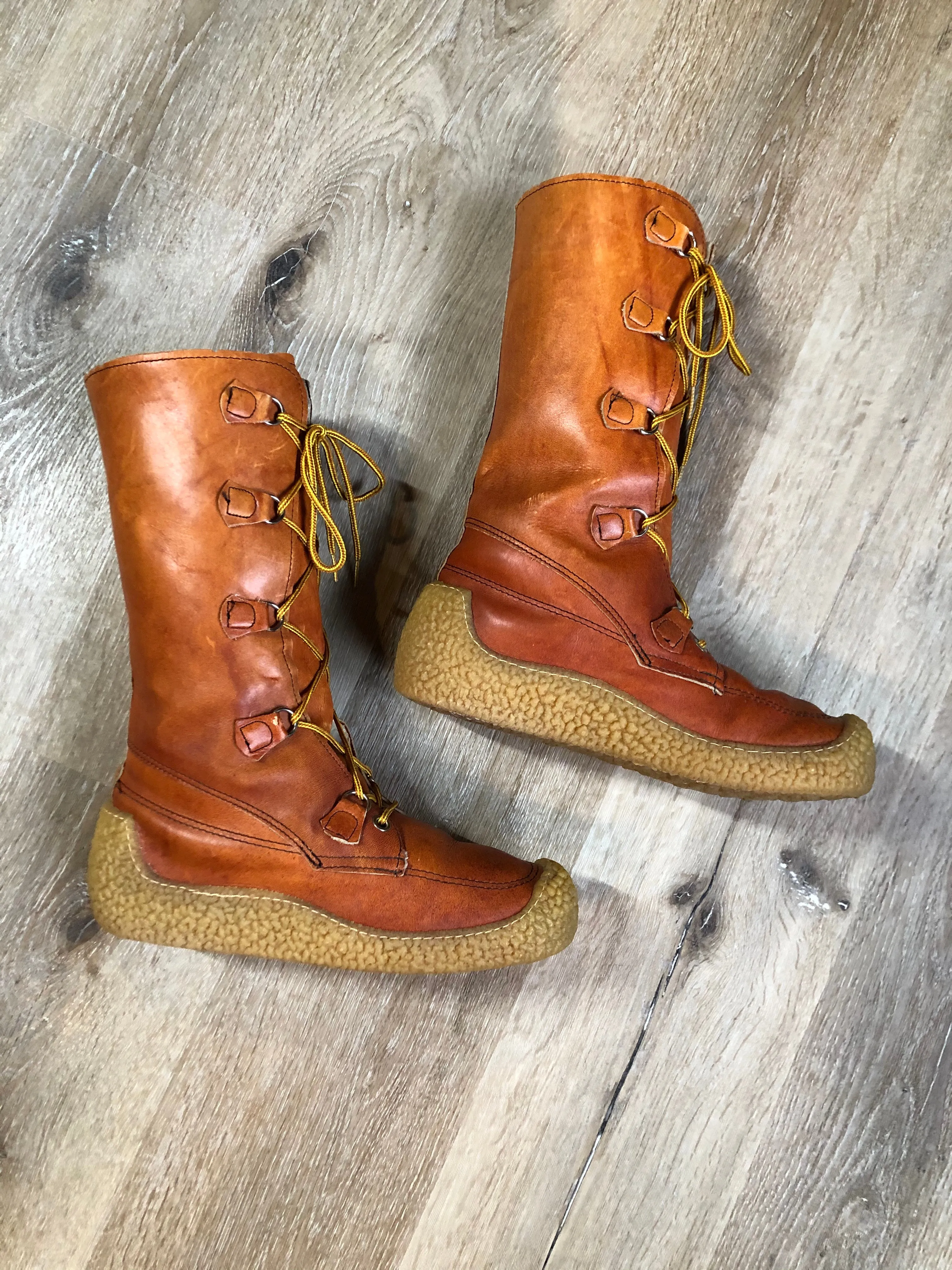 Vintage 1970’s Leather Lace Up Winter Boots,  US 8 womens/ EUR 38.5 SOLD