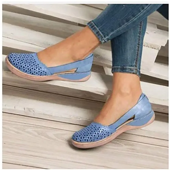 Wedges Orthopedic Hollow Out PU Summer Vintage Sandals