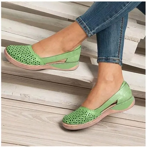 Wedges Orthopedic Hollow Out PU Summer Vintage Sandals