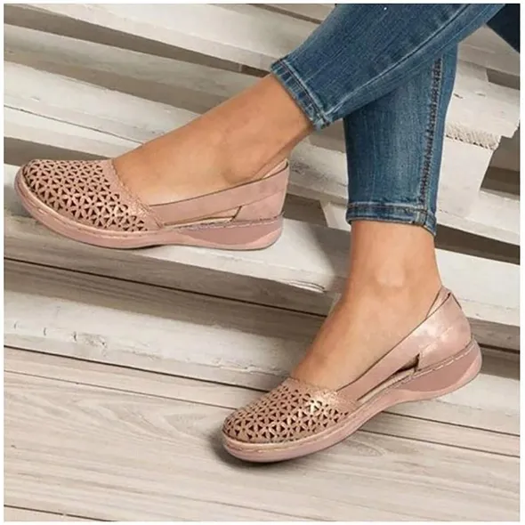 Wedges Orthopedic Hollow Out PU Summer Vintage Sandals