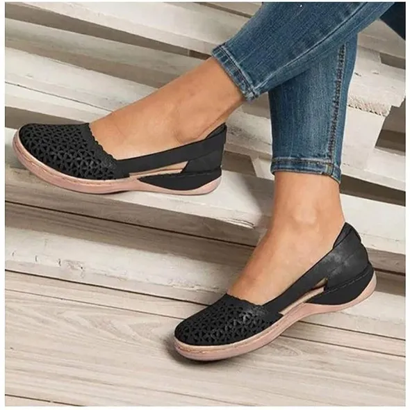 Wedges Orthopedic Hollow Out PU Summer Vintage Sandals