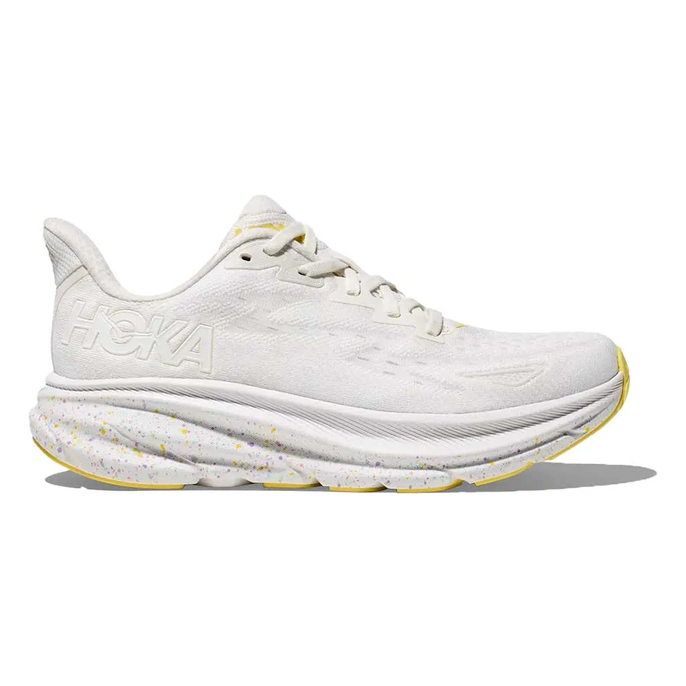 Women's Clifton 9 Running Shoe - White/Lemonade - Regular (B)