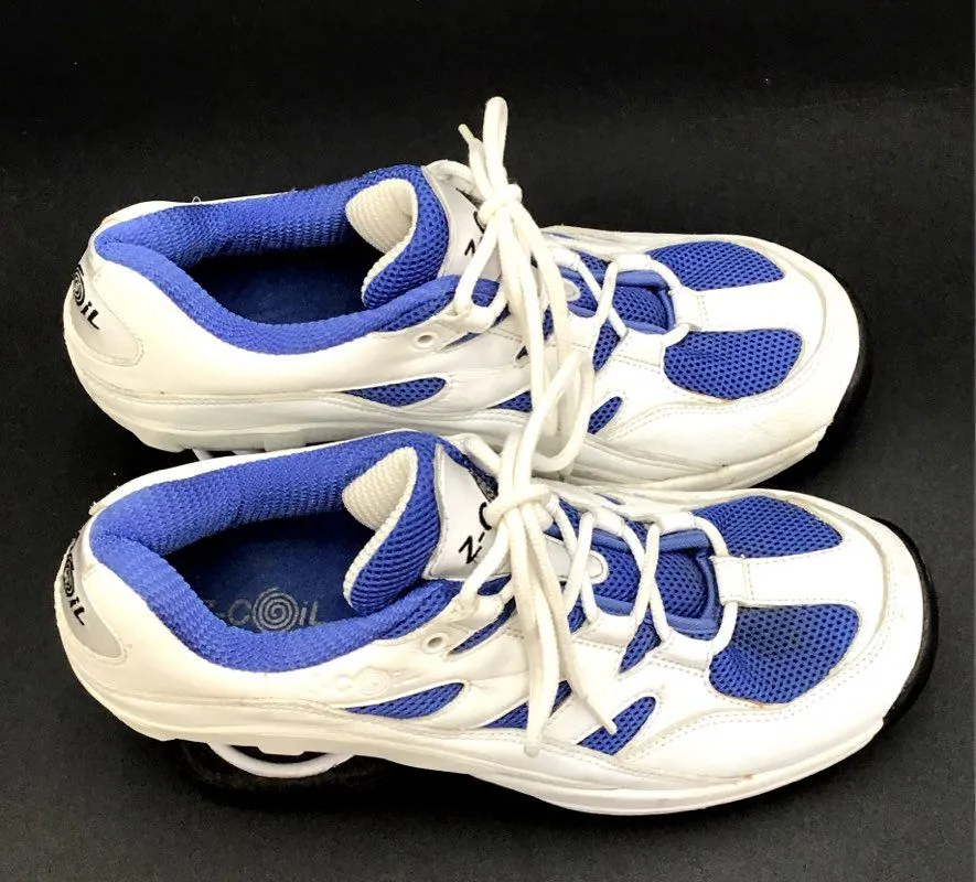 Z-Coil Women's USA-1-800-268-6239 White Blue Orthopedic Casual Shoes - Size 10