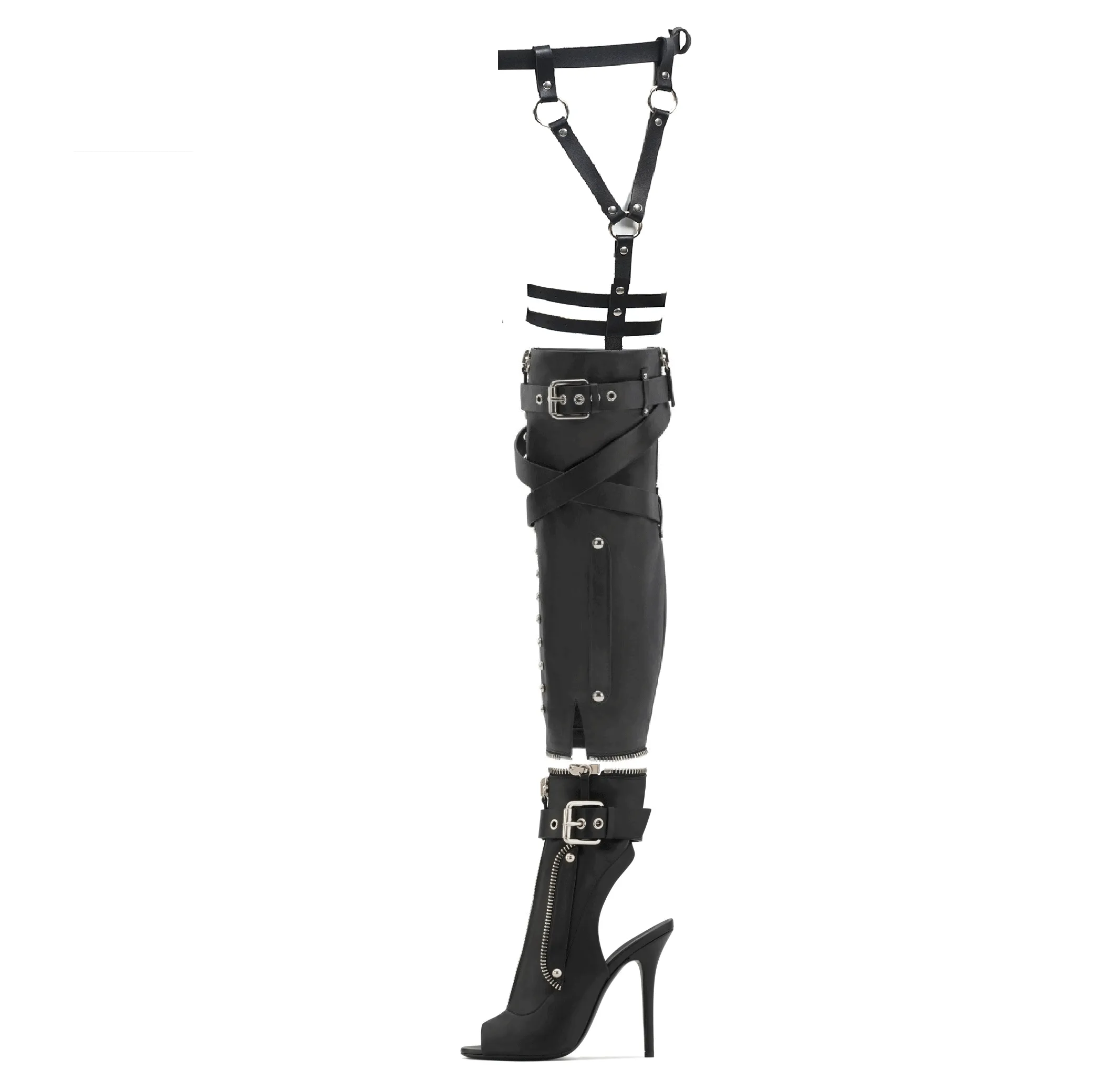 Zipper Garter Heel Sandals